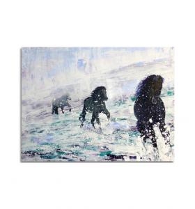 Maxi Postkarte "3 Pferde im Schnee"